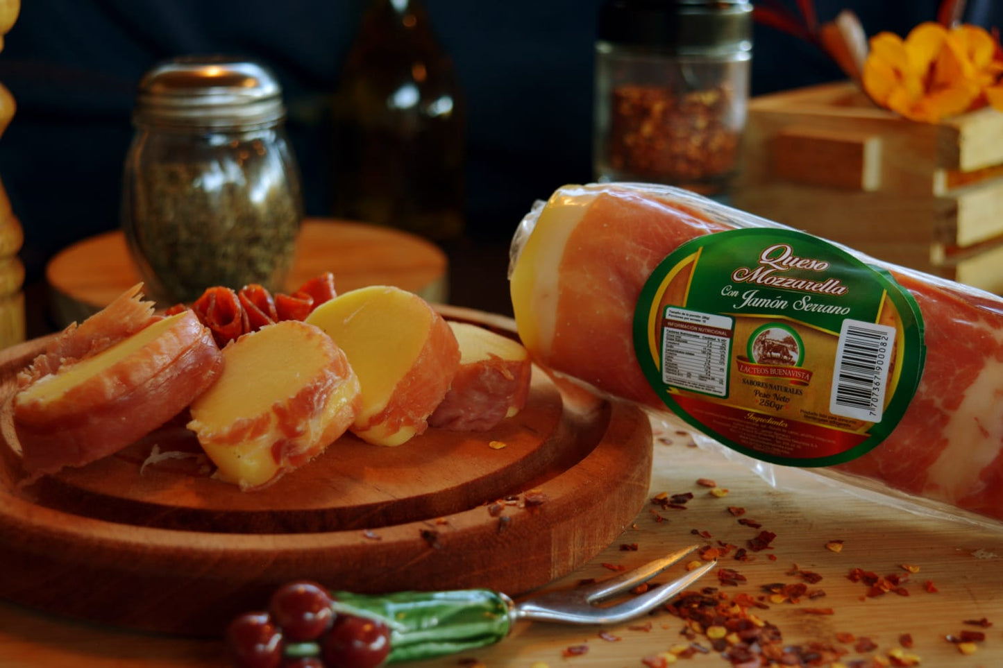 Queso Mozzarella con Jamón Serrano